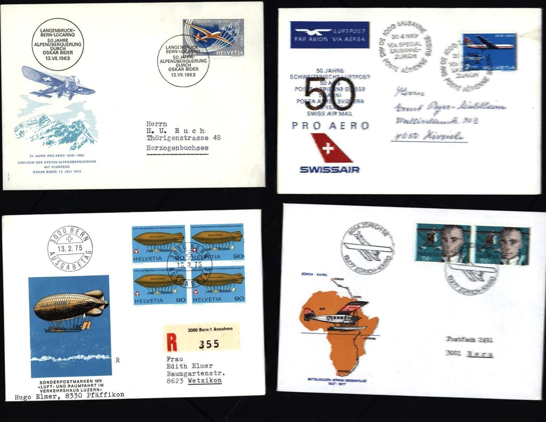 Tutti i francobolli: Flugpostbriefe 8 Stück TOP (B401) – Usato da Seuzach venduto da Philahits 2