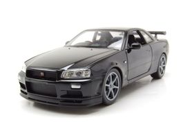 Nissan Skyline GT-R R34 1999-2003 RHD schwarz 1:24 von Welly