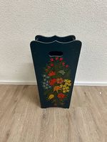 Vintage Bauernmalerei Schirmständer aus Holz