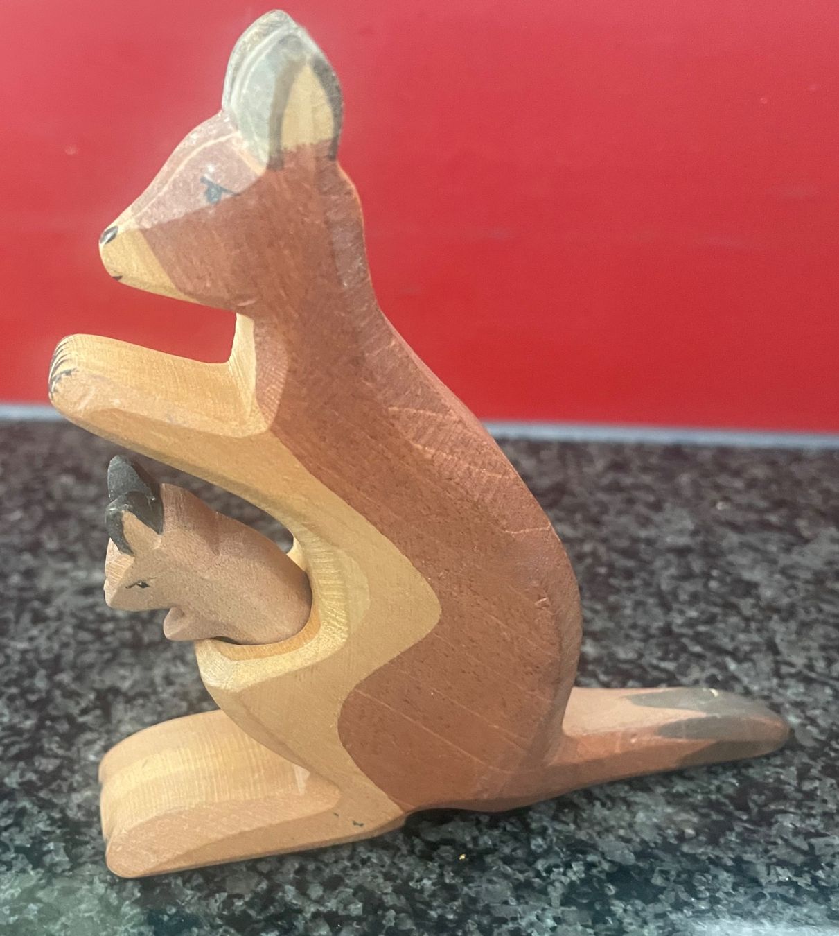 Ostheimer Giocattoli: Ostheimer Kangaroo mit Jungem im Sack, gemarkt – Usato da Zuerich venduto da poeteterli 1