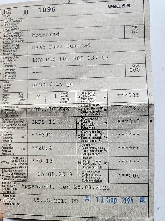 Mash Strada: Motorrad MASH FIVE HUNDRED – Usato da Appenzell venduto da DavSimi 3