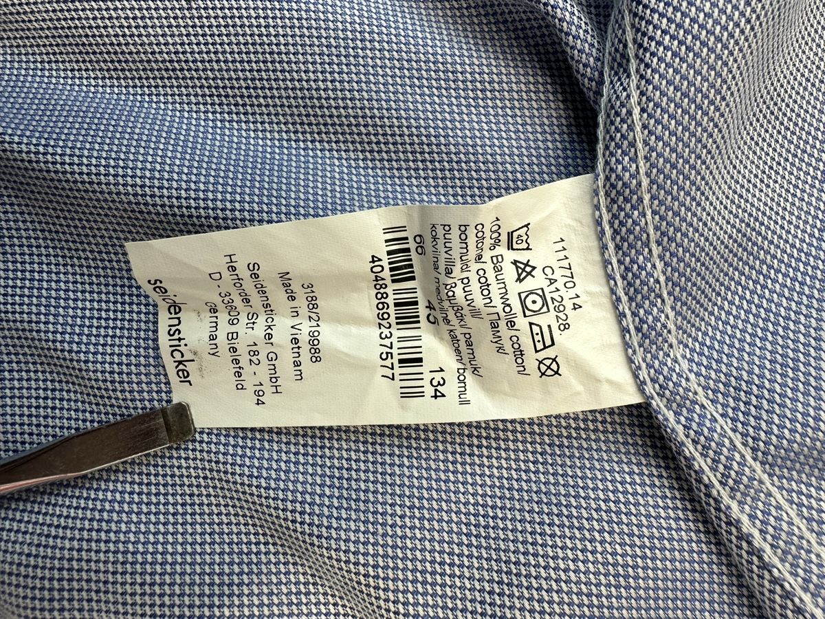 Camicie: Herren Hemd Seidensticker blau – Usato da Schwende venduto da weesli 4