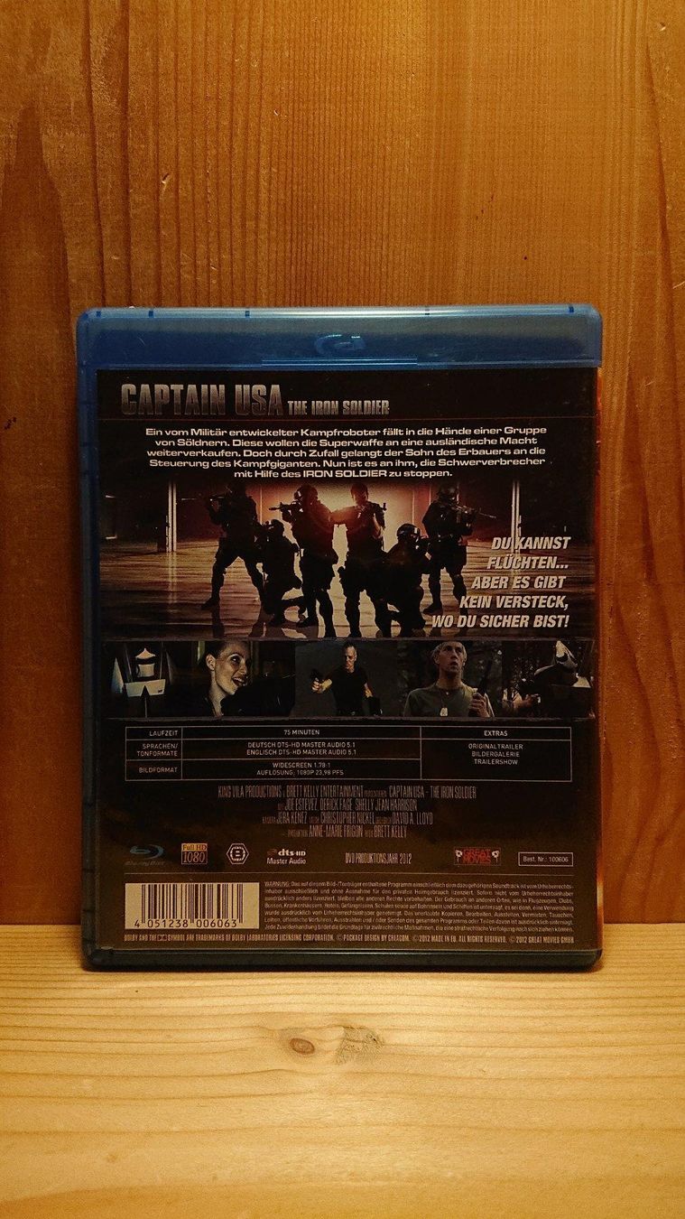 Alle DVDs: CAPTAIN USA The Iron Soldier Blu-Ray – Gebraucht aus Wilderswil von Exebub 1