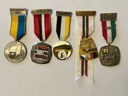 5 Medaillen Schützen Nordwestschweiz div. Jhg, div. Orte