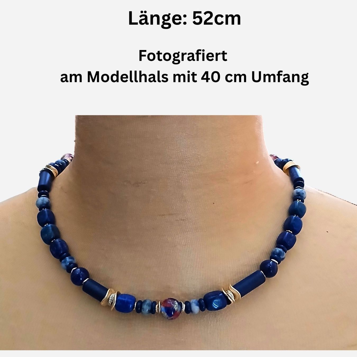 Ketten: Statement Lapislazuli  Murano Halskette  Unikat Silber – Neu und originalverpackt aus Lütisburg von Emarra 2