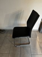 Esszimmerstuhl schwarz Kunstleder Chromgestell gebraucht