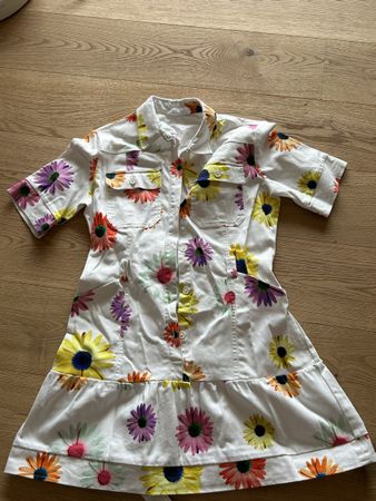 Robe Desigual imprimé fleurs blanc taille L courte