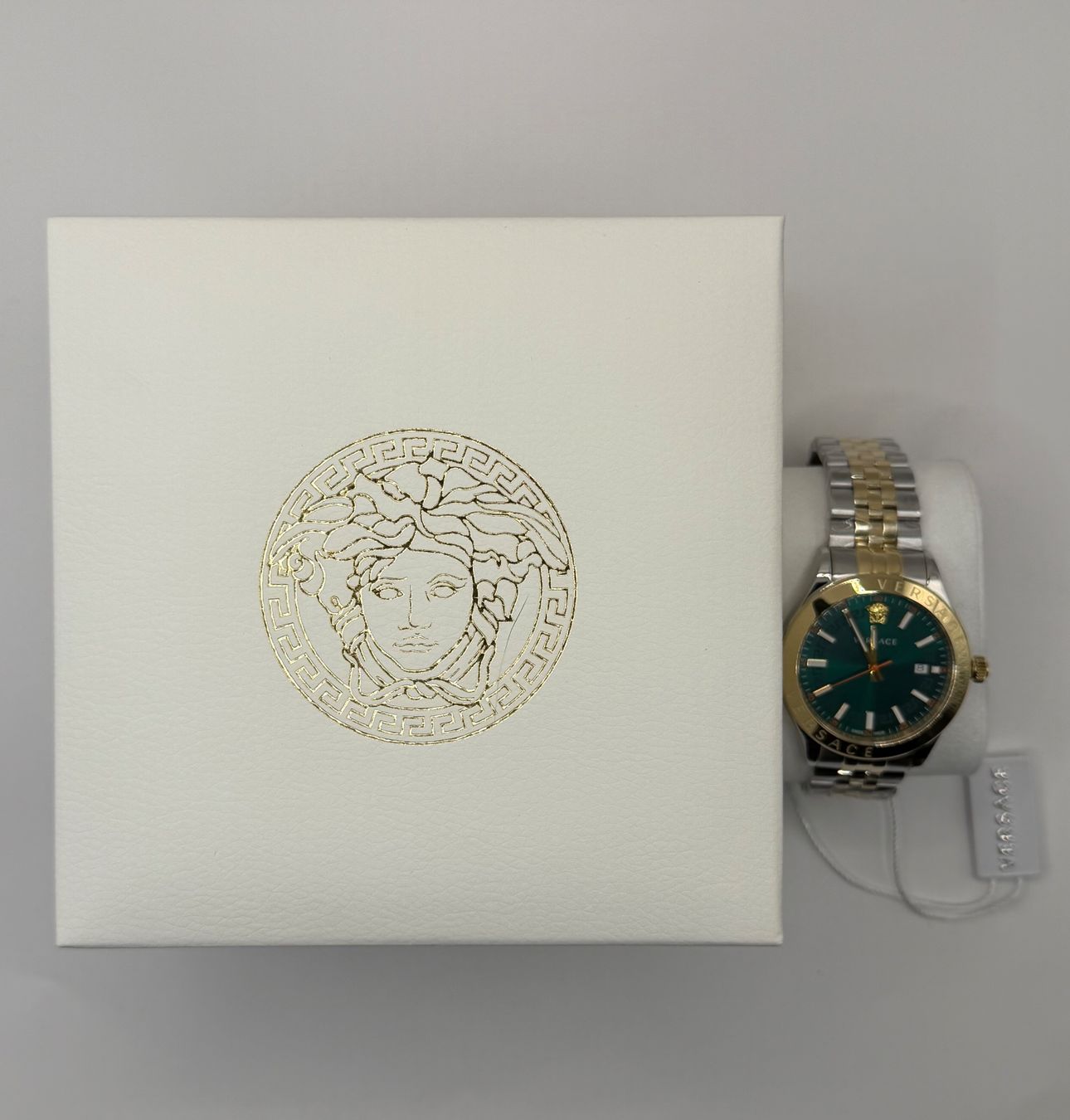 Versace Orologi: VERSACE HELLENIUM-VK - Herren UHR - GREEN/SILVER-COLOURED – Nuovo e nell'imballaggio originale da Oberaach venduto da Dandy2021 3