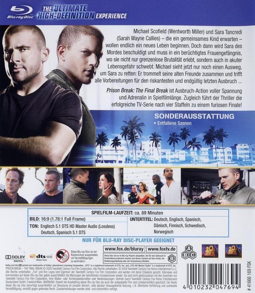 Alle DVDs: Prison Break - The Final Break (2009) Blu-ray – Neu (gemäss Beschreibung) aus Volketswil von cinephilia 1