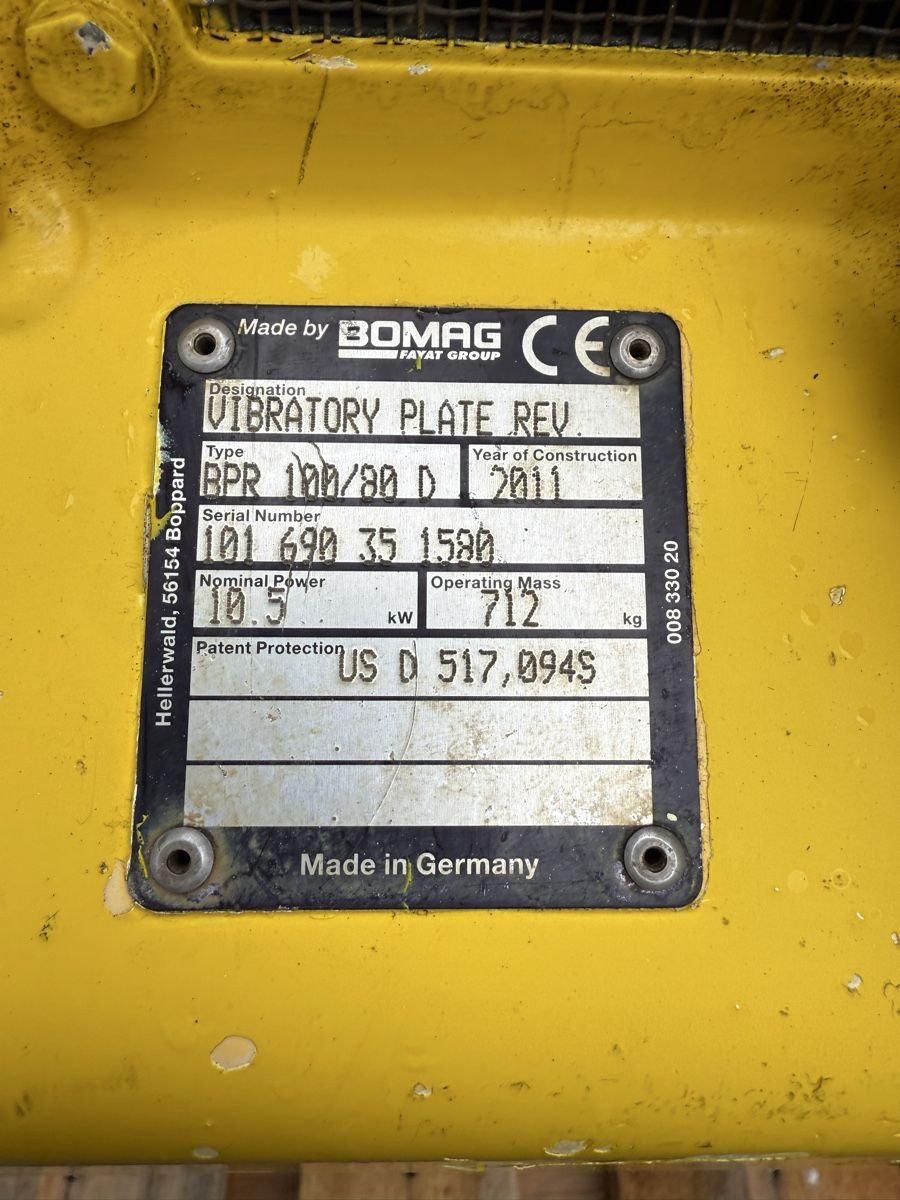 Bomag Tutte le macchine: BOMAG BPR 100/80 D Rüttelplatte-Vibroplatte – Usato da Zürich venduto da DraganM. 3