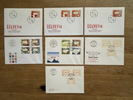 Schweiz - 7 Automatenmarken FDC 