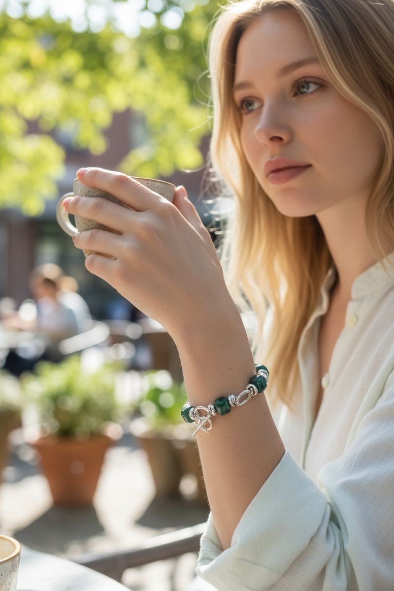 Bracciali & Braccialetti: Armband mit Grünem Achat – Nuovo e nell'imballaggio originale da Kriens venduto da Hortensie6 2