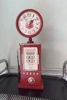 Deko Tankstelle mit Uhr Texaco Design rot 35 cm neu