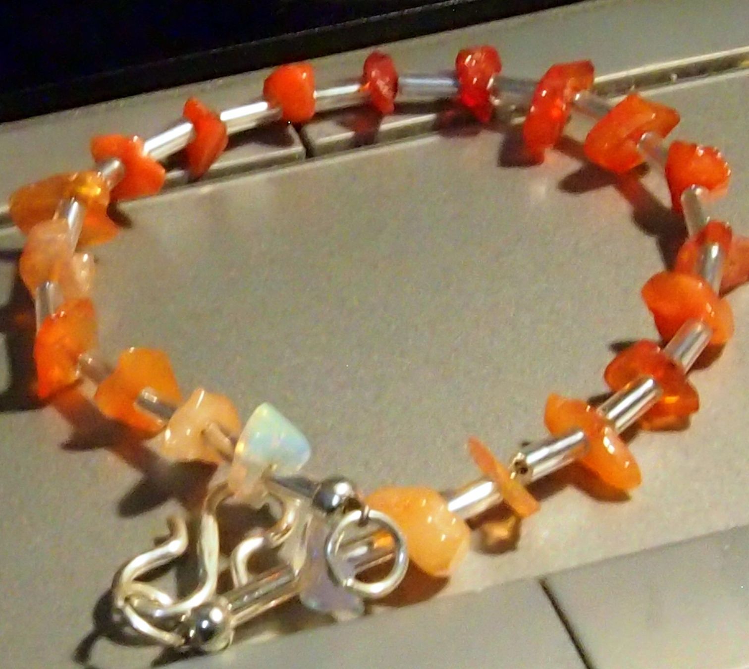 Bracciali & Braccialetti: Arm- oder Fusskette aus mexikanischen Feueropalen! – Nuovo e nell'imballaggio originale da Reinach BL venduto da rumablum 3