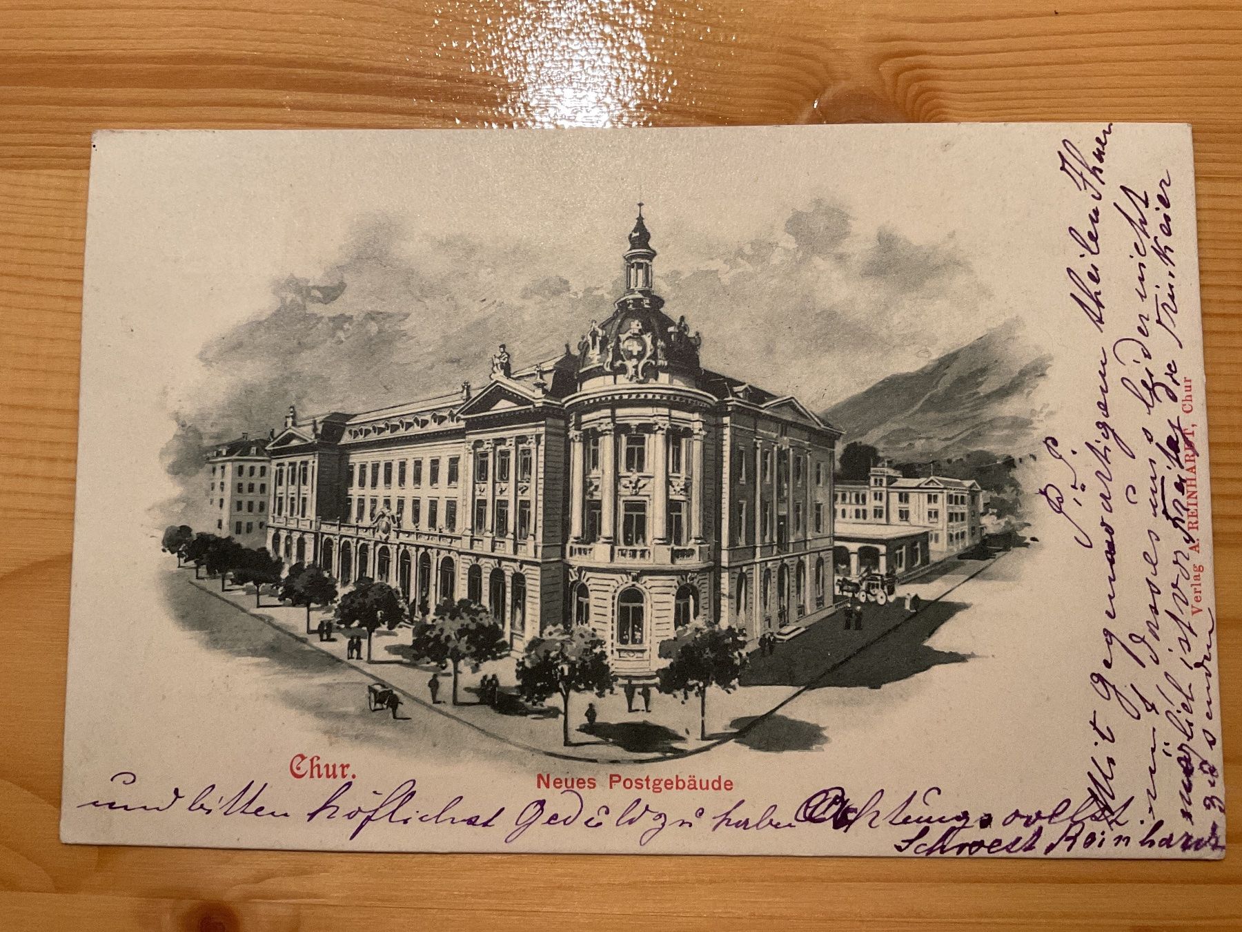 Cartoline postali: 1905 Ansichtskarte Neues Postgebäude Chur - Filisur – Usato da Rheinfelden venduto da ricci62