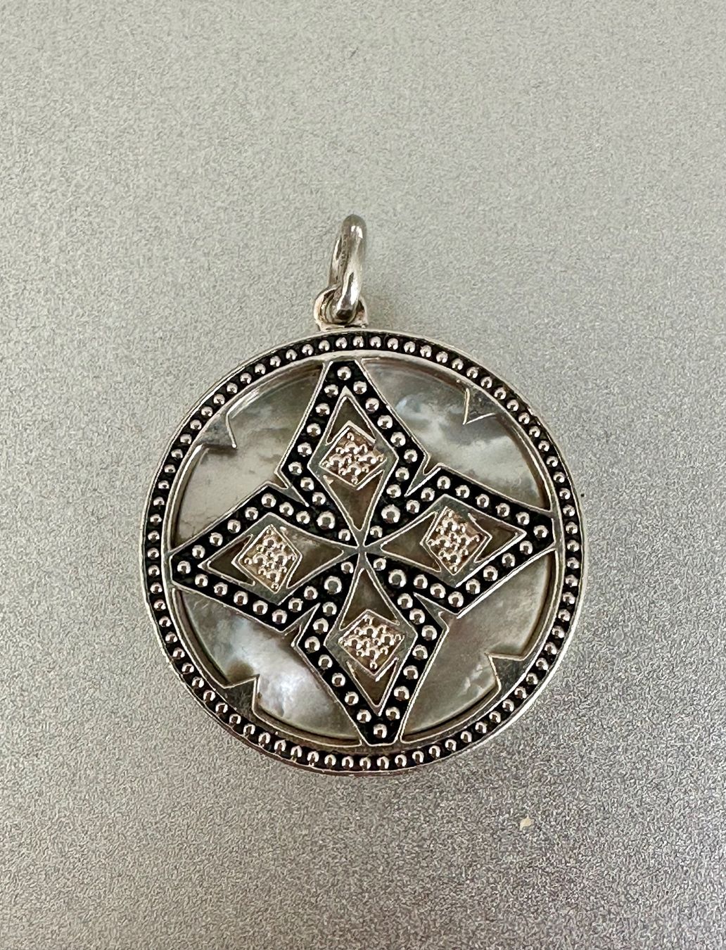 Thomas Sabo Ciondoli: Vintage Silber Amulett mit Perlmutt & Diamanten, Thomas Sabo – Usato da Onex venduto da Antiqueshow 1
