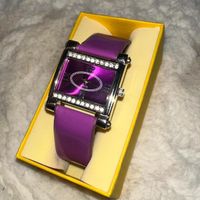 Women's Silver and Purple Watch