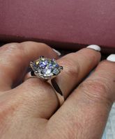 Bague argent avec diamant de moissanite de 5 ct certifié GRA