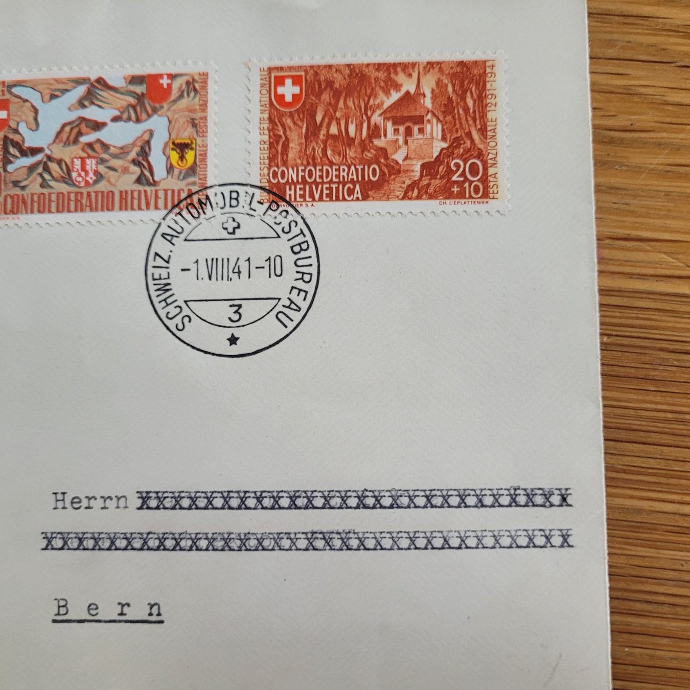 Tutti i francobolli: Dokument Bern Bundesfeier 1941 – Usato da Biel/Bienne venduto da Destockweb 1