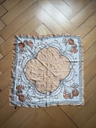 Foulard beige-golden gemustert
