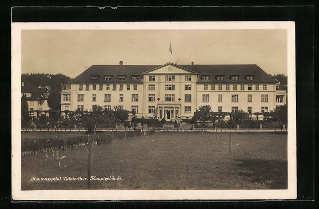 Cartoline postali: Winterthur, Hauptgebäude des Kantonsspi – Usato da Berlin venduto da bartko-reher