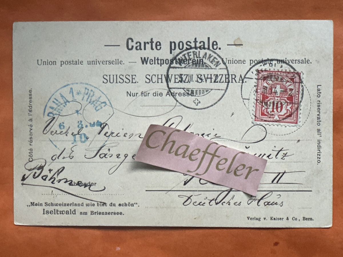 Ansichtskarten: 1904 Brienzersee  – Gebraucht aus Zürich von Chaeffeler 1