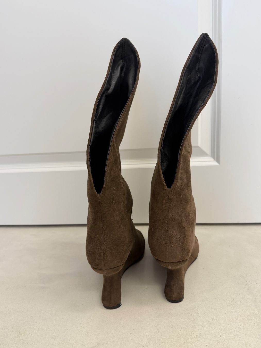 Scarpe da donna: Bottines chocolat imitation daim – Usato da giffers venduto da sev_c9x9 6