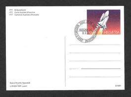 Bildpostkarte Space Shuttle Luraba Luzern ET Bern 9.3.1981