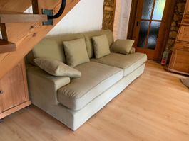 Sofa light green fabric good condition 3 seater