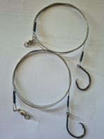 2x mm Stahlvorfach mit  Live Bait Circle Haken