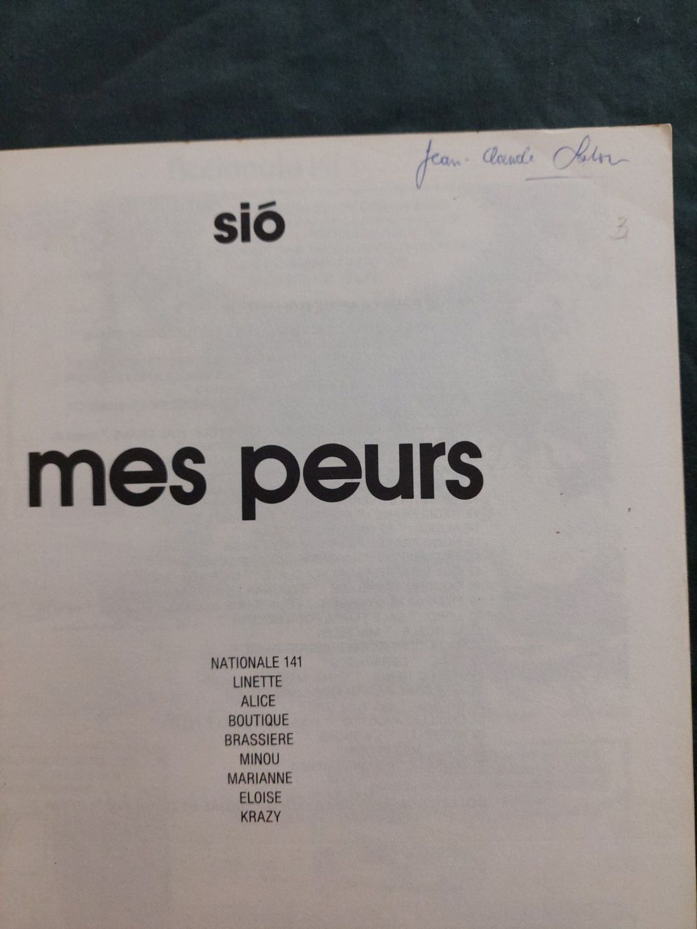 Comics: SiO / Mes Peurs EO 1980 BE+ – Gebraucht aus Genève von Blu_BD 3