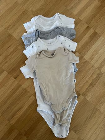 H&M 6-Baby Bodysuits Set Organic Cotton Size 62 Used