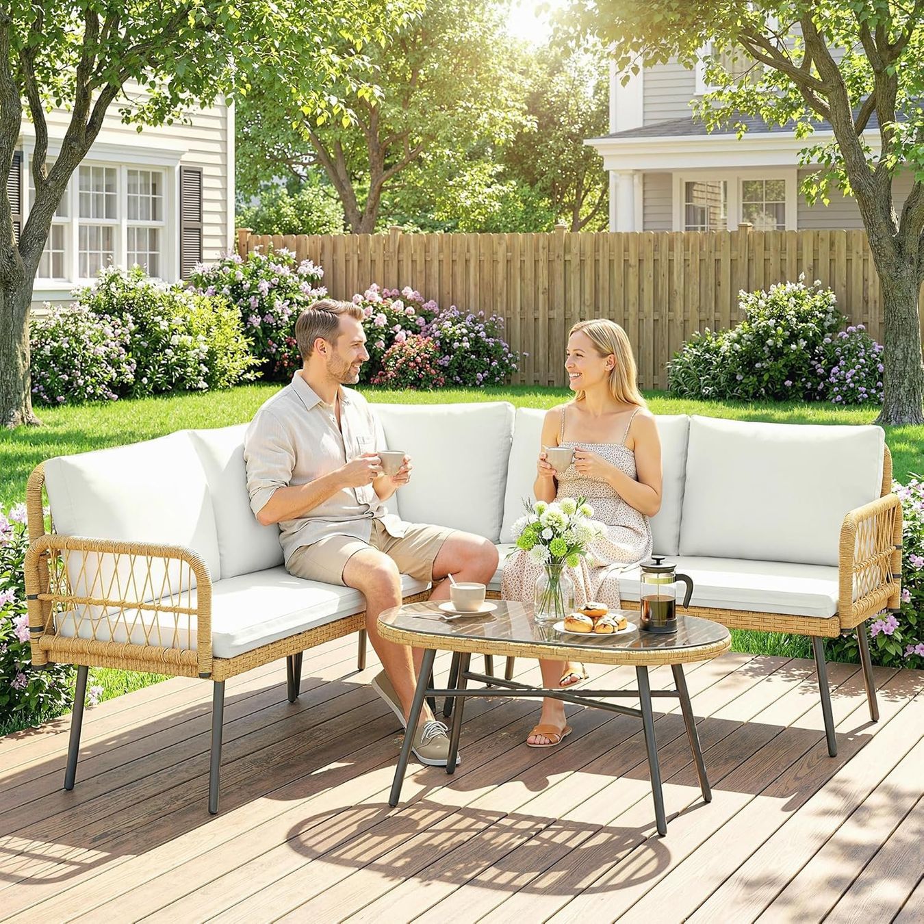 Set di tavolo e panche: Polyrattan Gartenmöbel Set 4-teilig – Nuovo e nell'imballaggio originale da Gränichen venduto da omniadeals 2