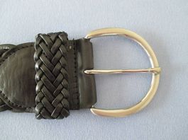 Gürtel, schwarz, geflochten, 100 cm lang, 5.5 cm breit - NEU