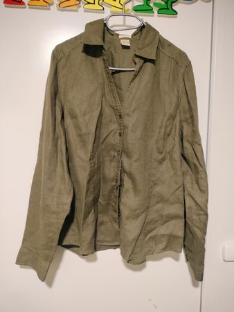 100% Leinen Hemd damen gr 44 braun