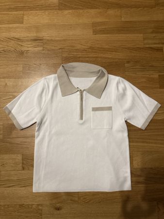 Sommerliches Poloshirt, weiss/beige, Grösse S, neuwertig