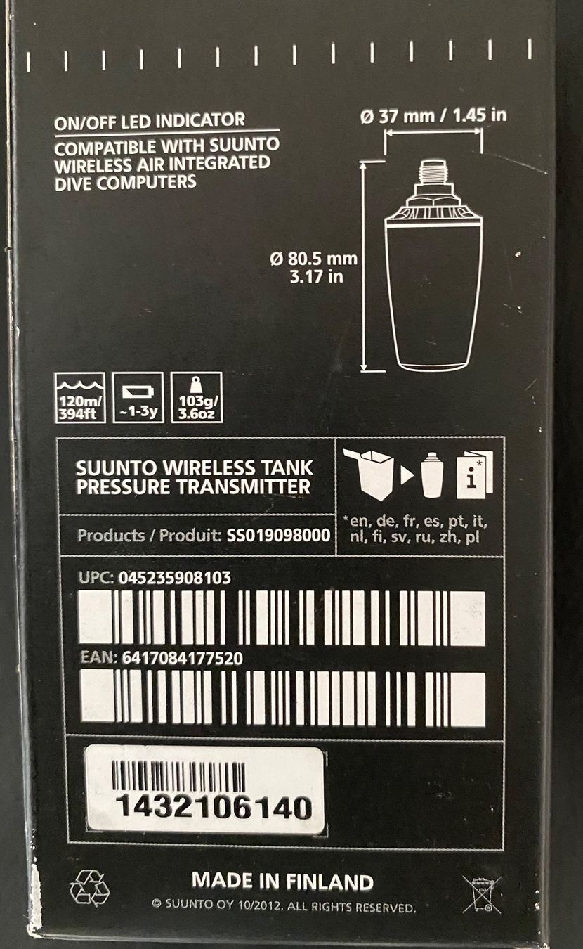 Respiratori & Giubbotti: Suunto Transmitter – Nuovo e nell'imballaggio originale da Pfäffikon ZH venduto da Deko-Stopp 2