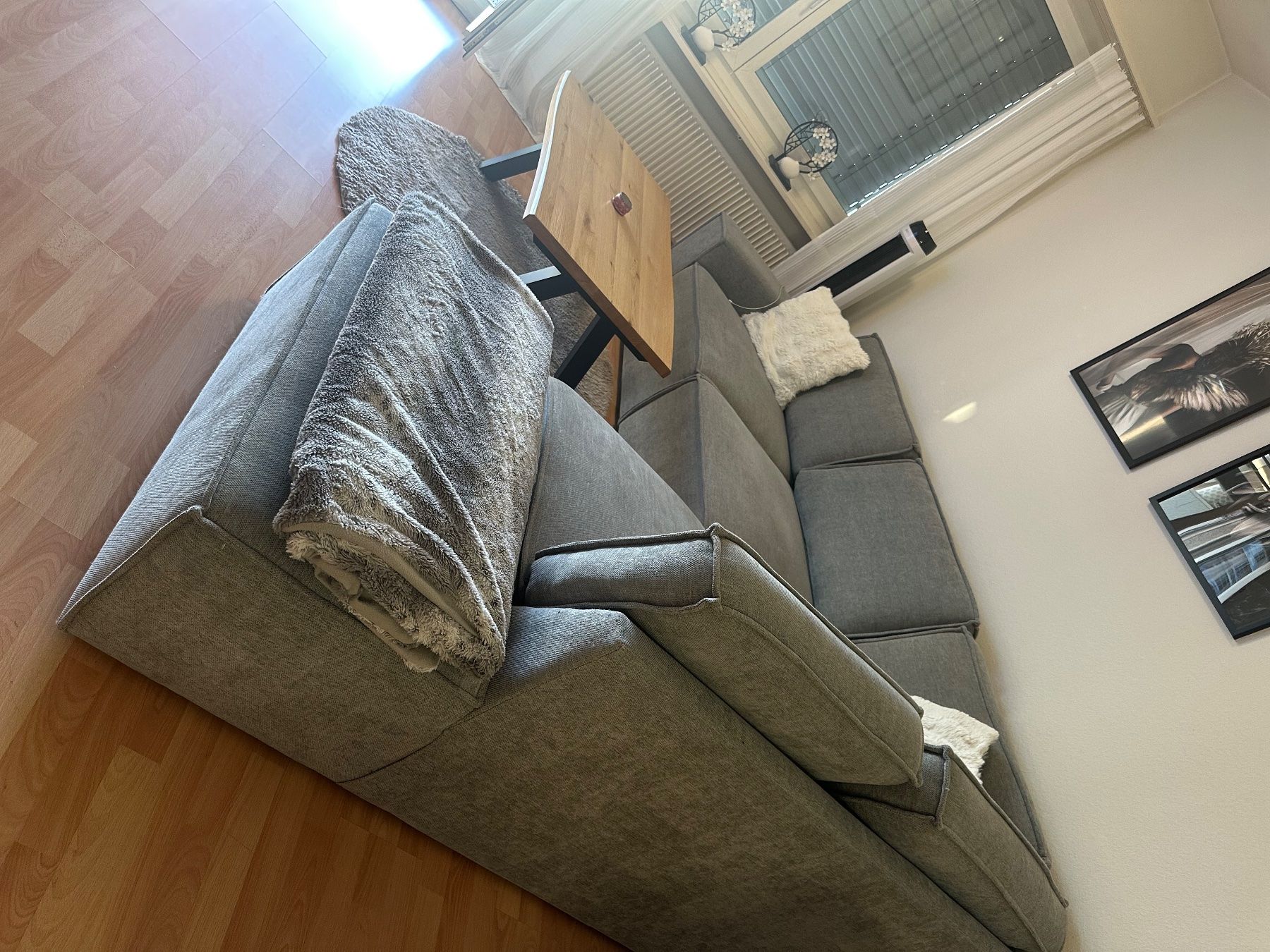 Sofas: Ecksofa grau Stoff gute Zustand 270m -208m – Gebraucht aus Wangen b. Olten von elv_5ypv 2