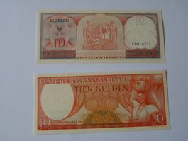 Banknote Suriname 10 Gulden 1963, Unc