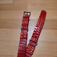 Damen Gürtel Rot Kroko Optik Nieten ca. 94 cm