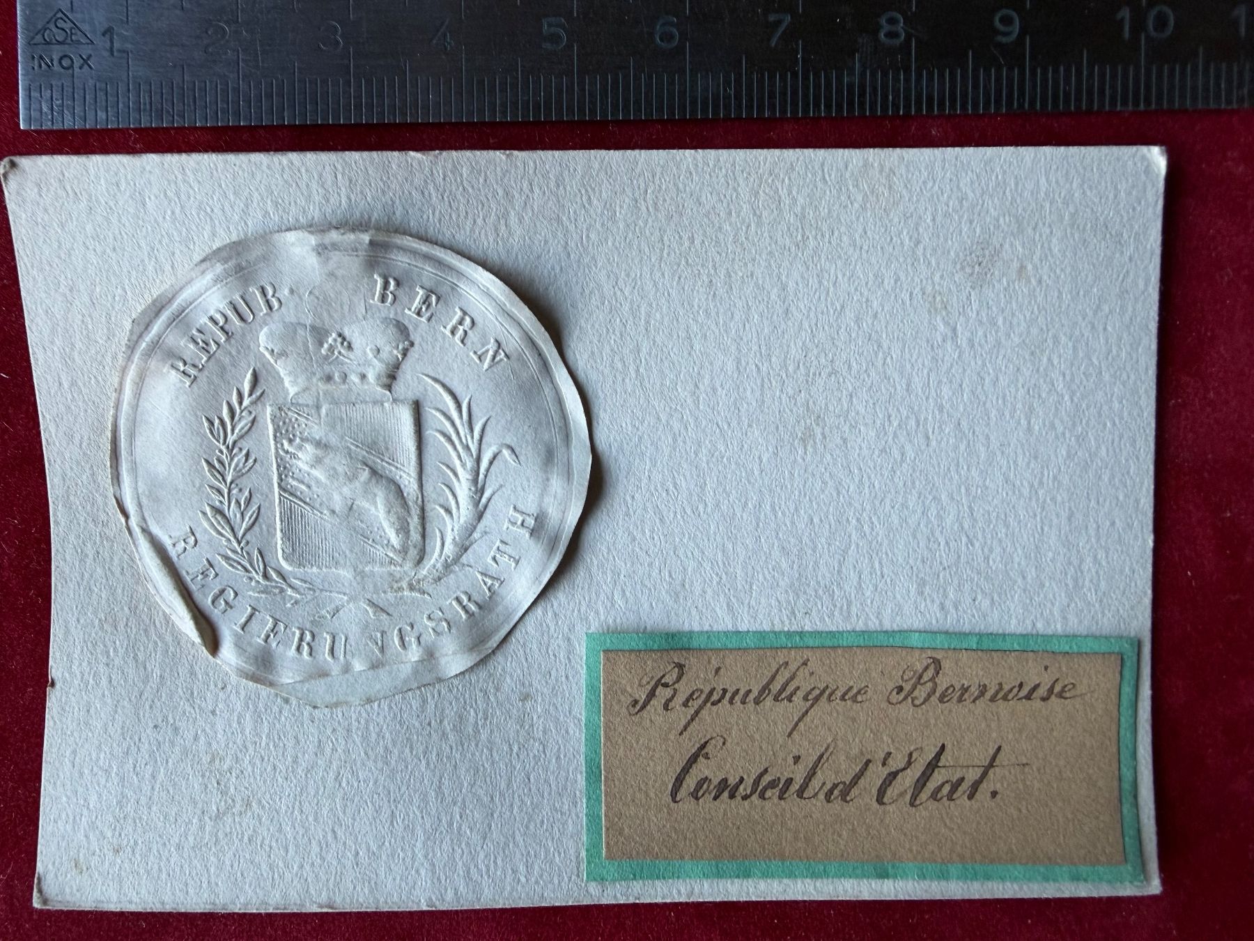 Medaglie: RÉPUBLIQUE BERNE- 2 Cachets Fin 19ème Siècle - Cire & Papier – Usato da LE LIGNON venduto da Katanaion 3