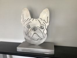 Deko Figur - Französische Bulldogge, Silber