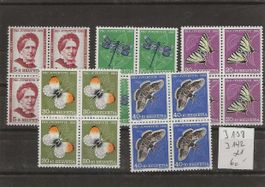 timbre Pro Juventute 1951 J138 à J142 bloc de 4 **