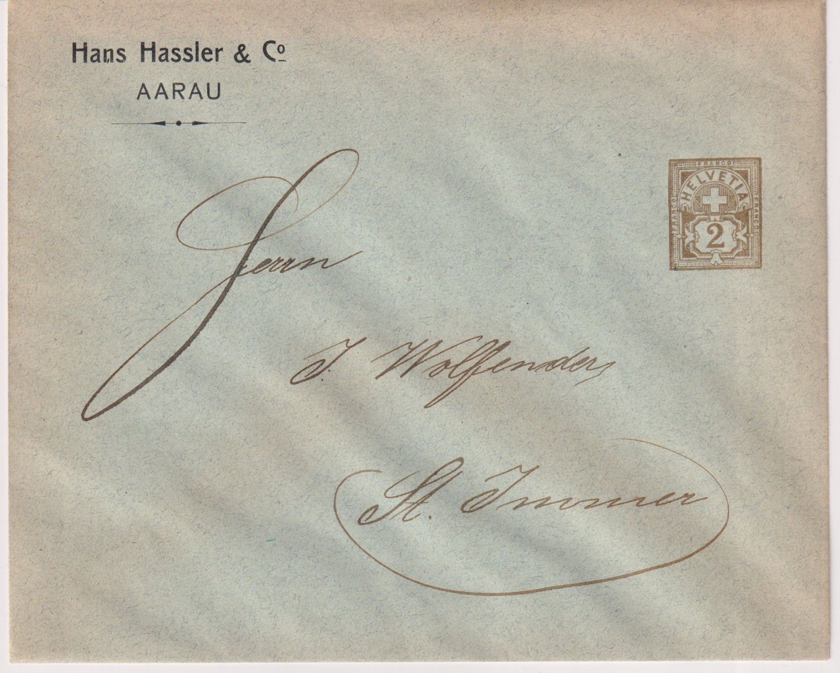 Tous les timbres: Couvert mit Druck Ziffermuster "2" H.HASSLER+++++ – D'occasion à Samnaun-Compatsch par Muckimu