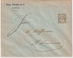 Couvert mit Druck Ziffermuster "2" H.HASSLER+++++
