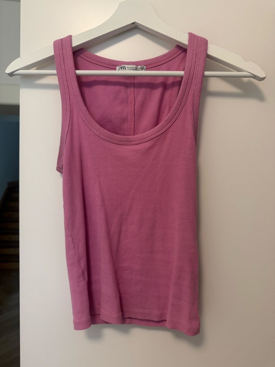 Zara Top: Zara Ripp-Top Pink S, Sommerliches Basic Tank Top – Usato da Zürich venduto da milenaxx