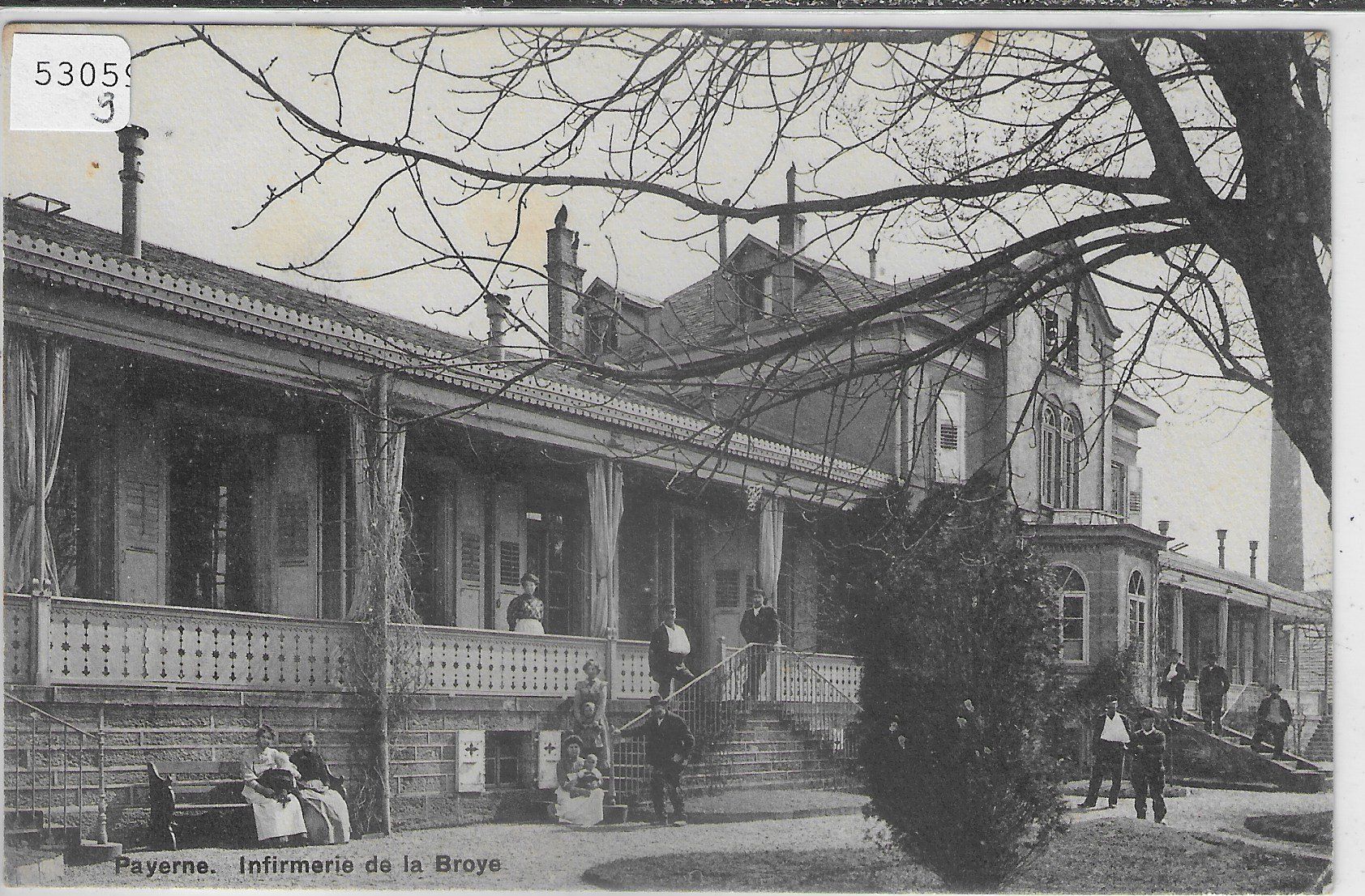 Cartoline postali: Payerne - Infirmerie de la Broye - animee – Usato da Ettingen venduto da Kartenplanet