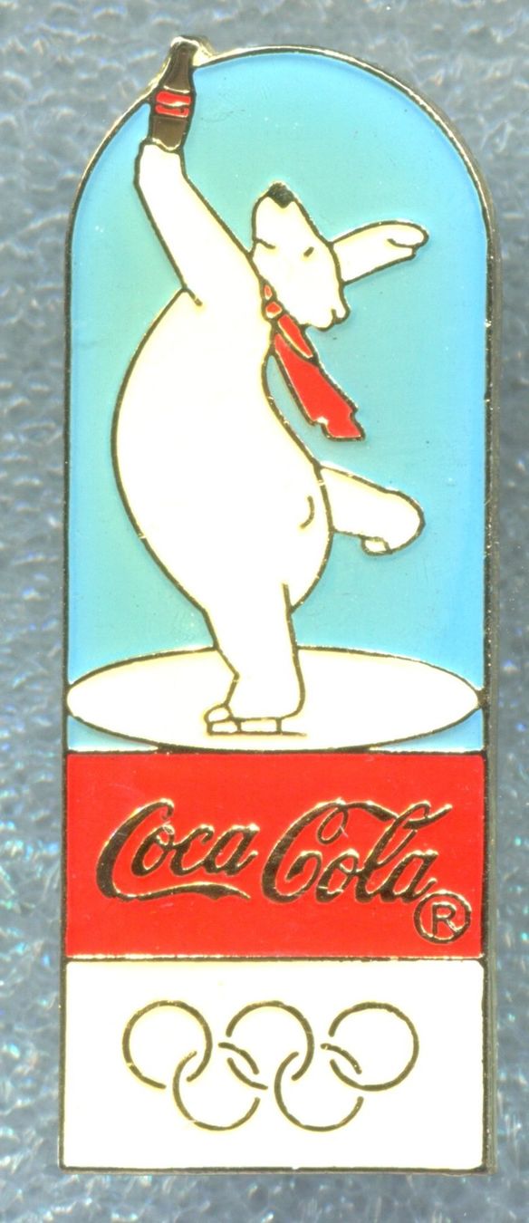Coca-Cola Placchette & Badge: Coca Cola Eisbär  Eiskunstlauf – Usato da Winterthur venduto da Sammleroase