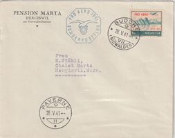 Flugpost Brief 1941-Buchs-Payerne