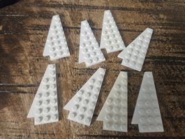 lego 3933 lot de 8 pièces White Wedge, Plate 8 x 4 Wing Left